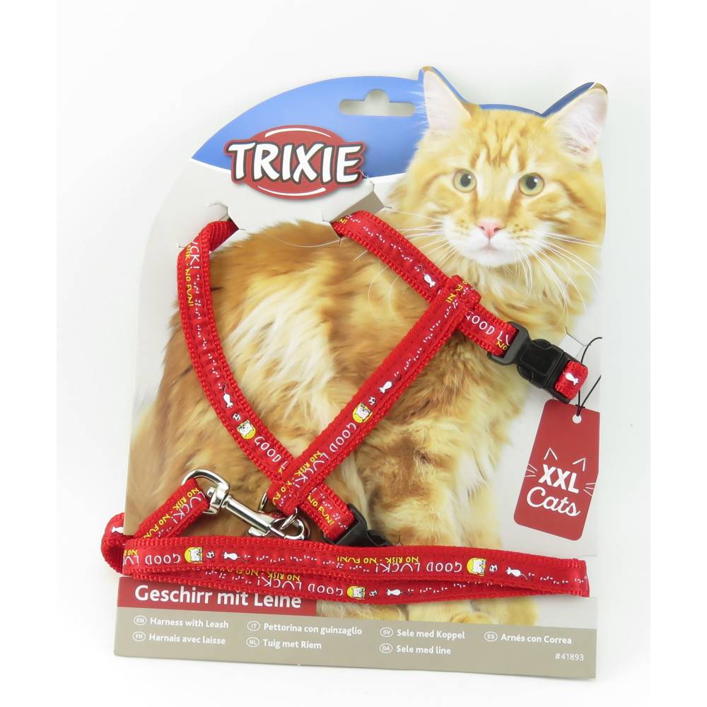 Trixie - Harnais XXL avec laisse pour grand chat 34-57 cm/13 mm couleur aléatoire - Imagen 4