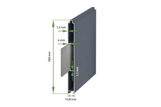 Casanoov Portail battant 3 m VELETA H.140 cm aluminium gris - Image 7