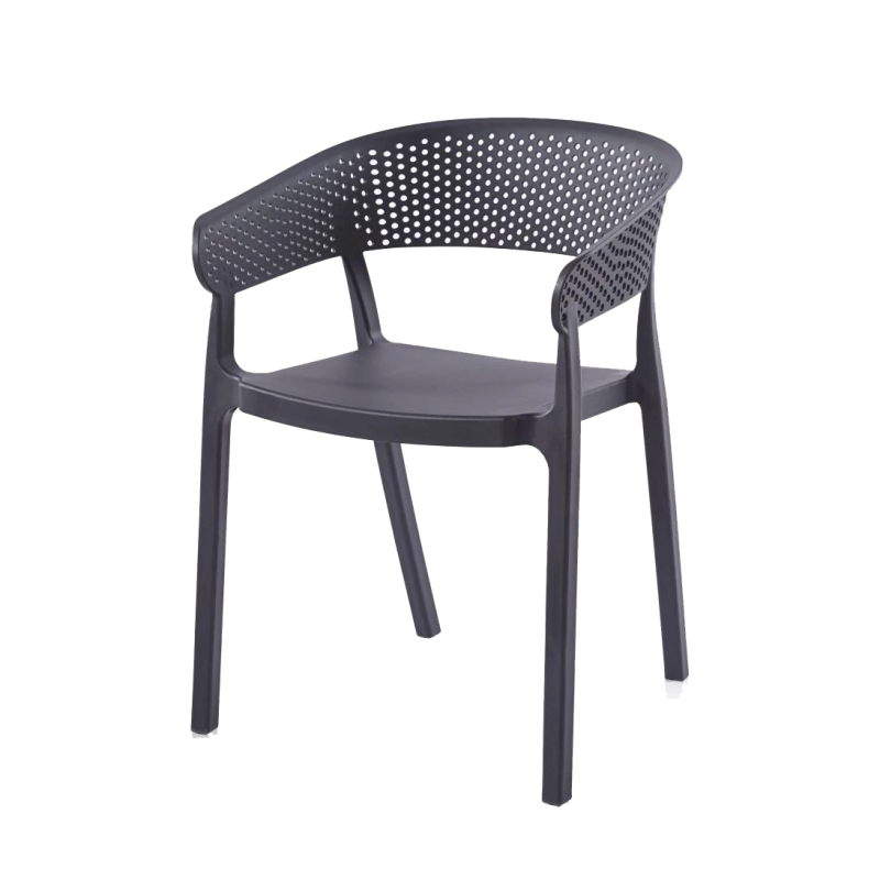 Chaise de jardin empilable PP gris anthracite Ambiance