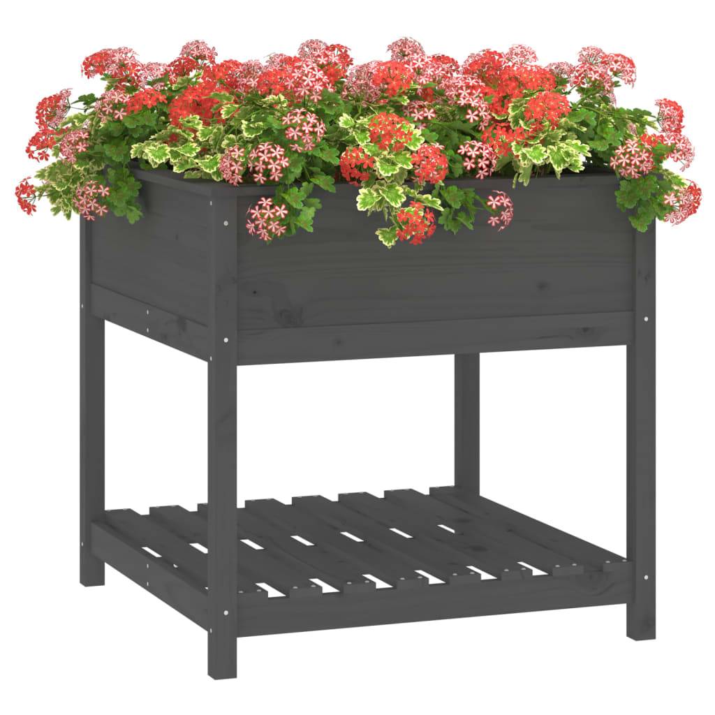 ComfortXL - Grand carré potager sur pieds bois avec étagère Gris 82,5cm – ComfortXL Outdoor Living - Image 4