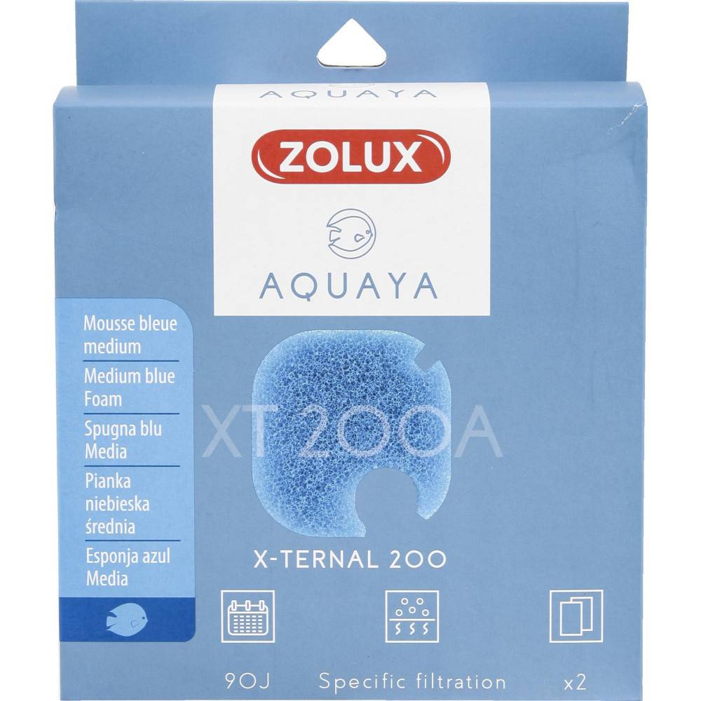 Zolux - Filtre pour pompe x-ternal 200, filtre XT 200 A mousse bleue medium x2. pour aquarium. - Imagen 1