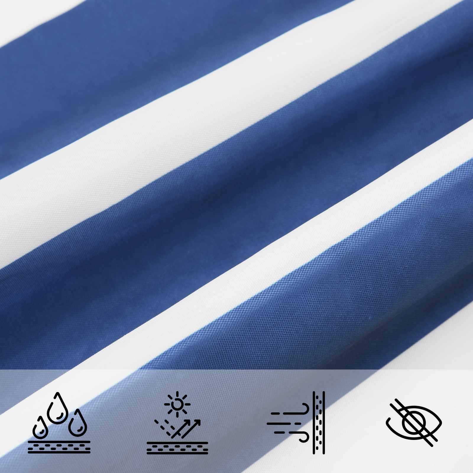 Voile d'ombrage polyester bleu et blanc 500 x 500 x 500 cm - PANGIVO - Image 5