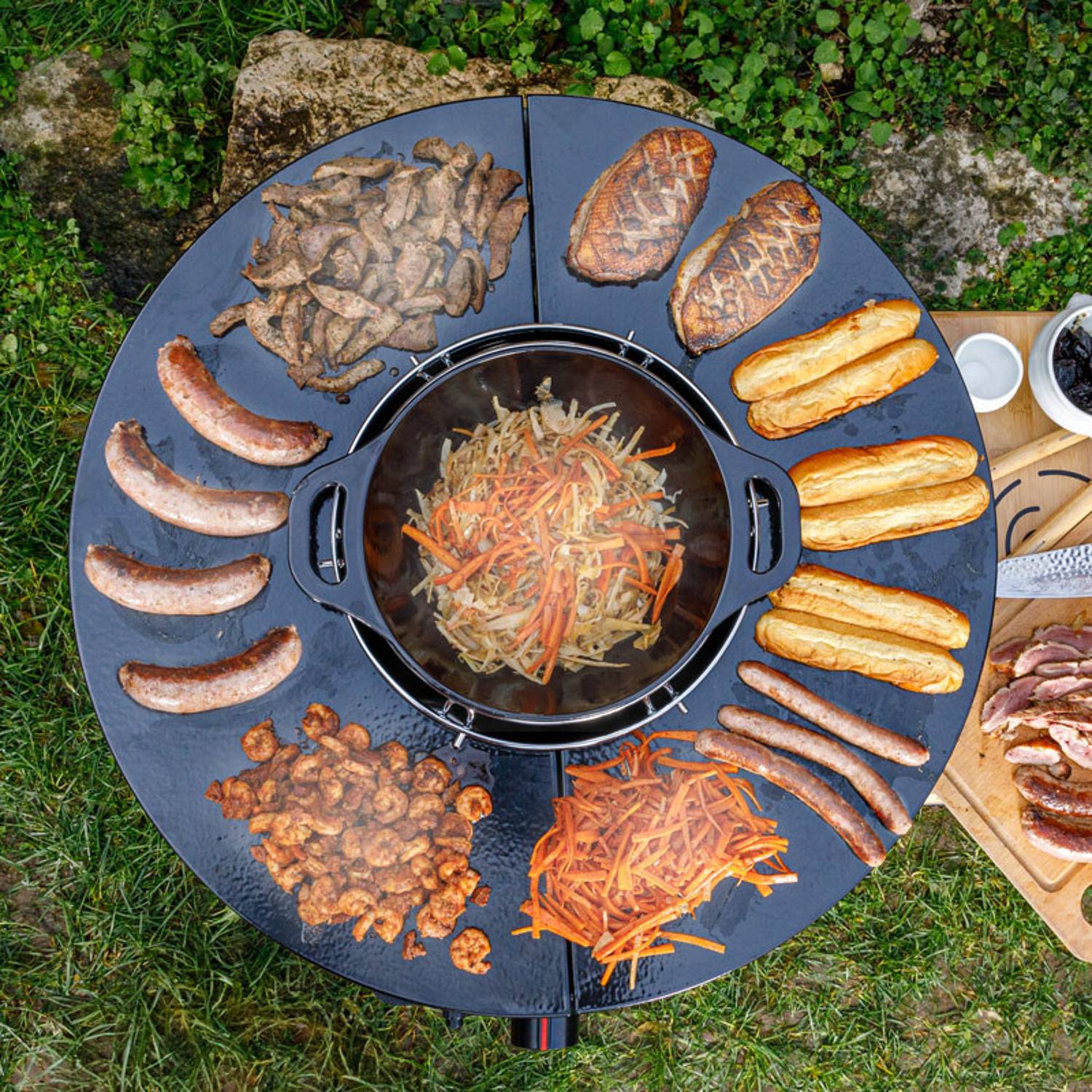 Somagic - Brasero de cuisson au gaz avec plancha fonte et grill pour jardin et terrasse - SOMAGIC - Image 3