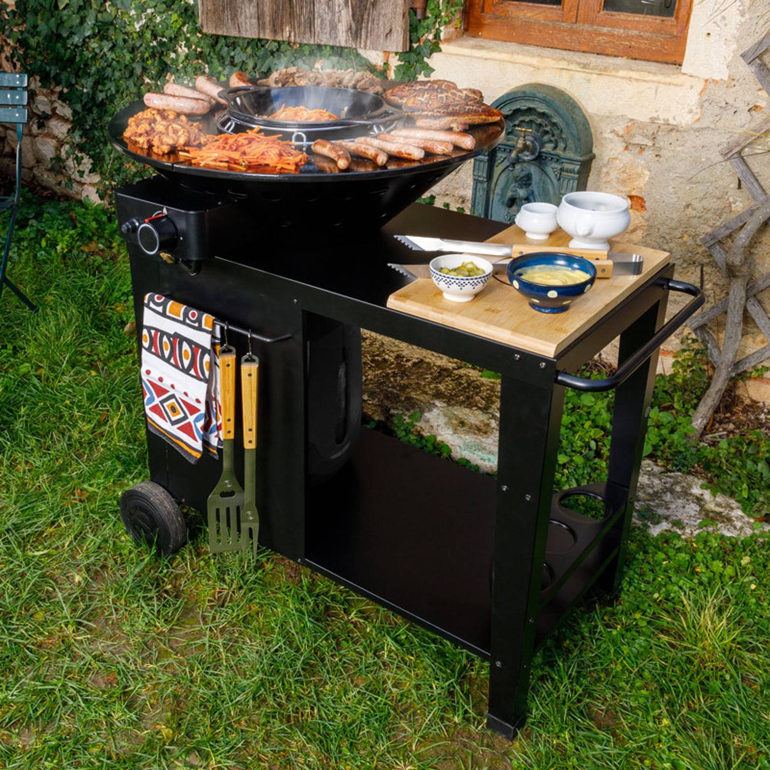 Somagic - Brasero de cuisson au gaz avec plancha fonte et grill pour jardin et terrasse - SOMAGIC - Image 2