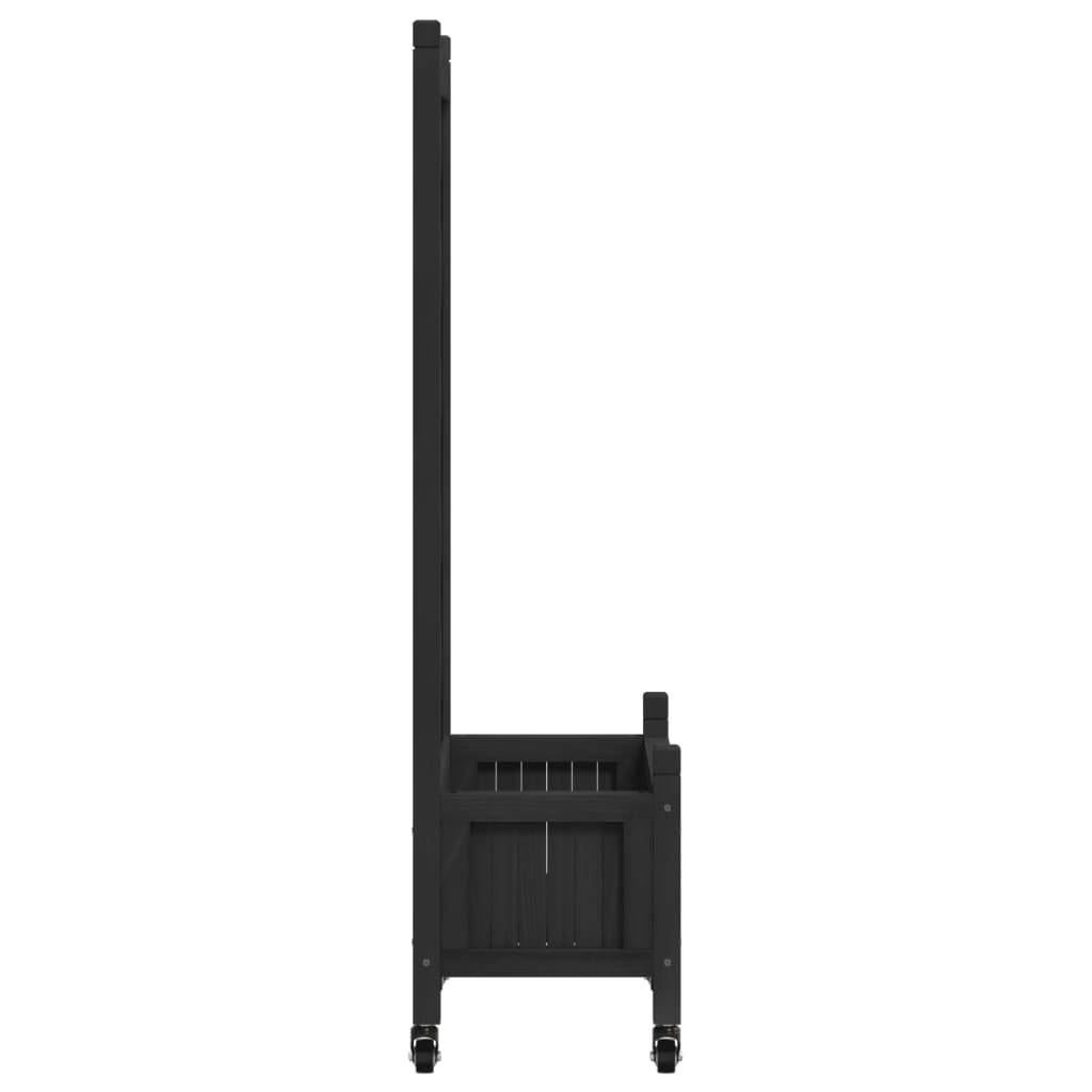Jardinière avec treillis bois de sapin noir 55 x 29.5 x 117.5 cm - PANGIVO - Image 5