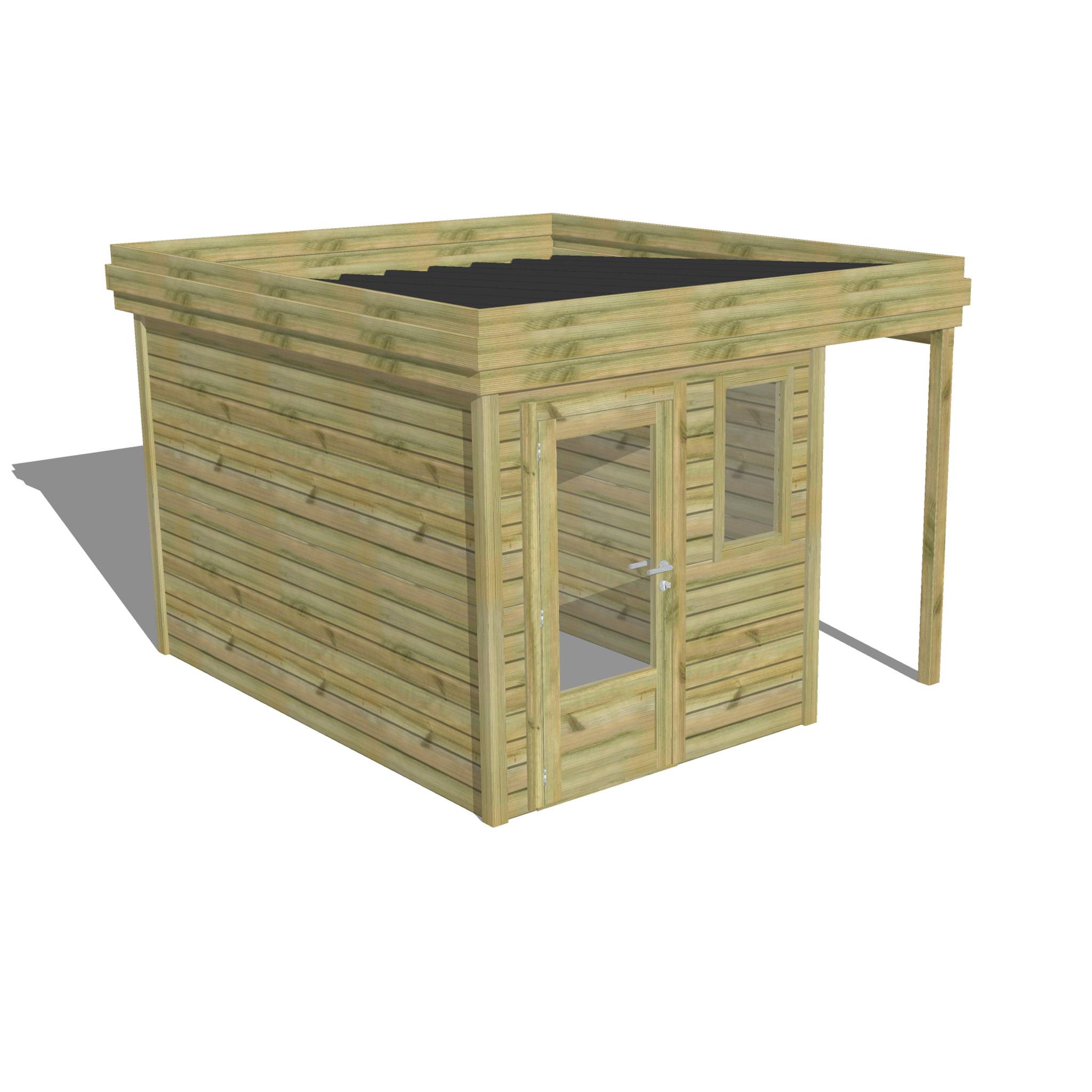 Abri Français - ABRI DE JARDIN bois Pin traité autoclave 27mm - 3,14x3,44m / 11m2 - Bac acier - Abri Français - Image 1