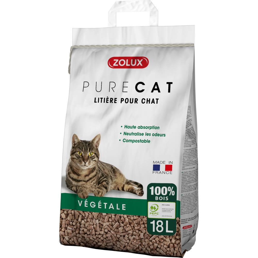 Zolux - zolux - Litière végétale granules de bois PureCat 18 L soit 12.5 kg pour chat - Image 3