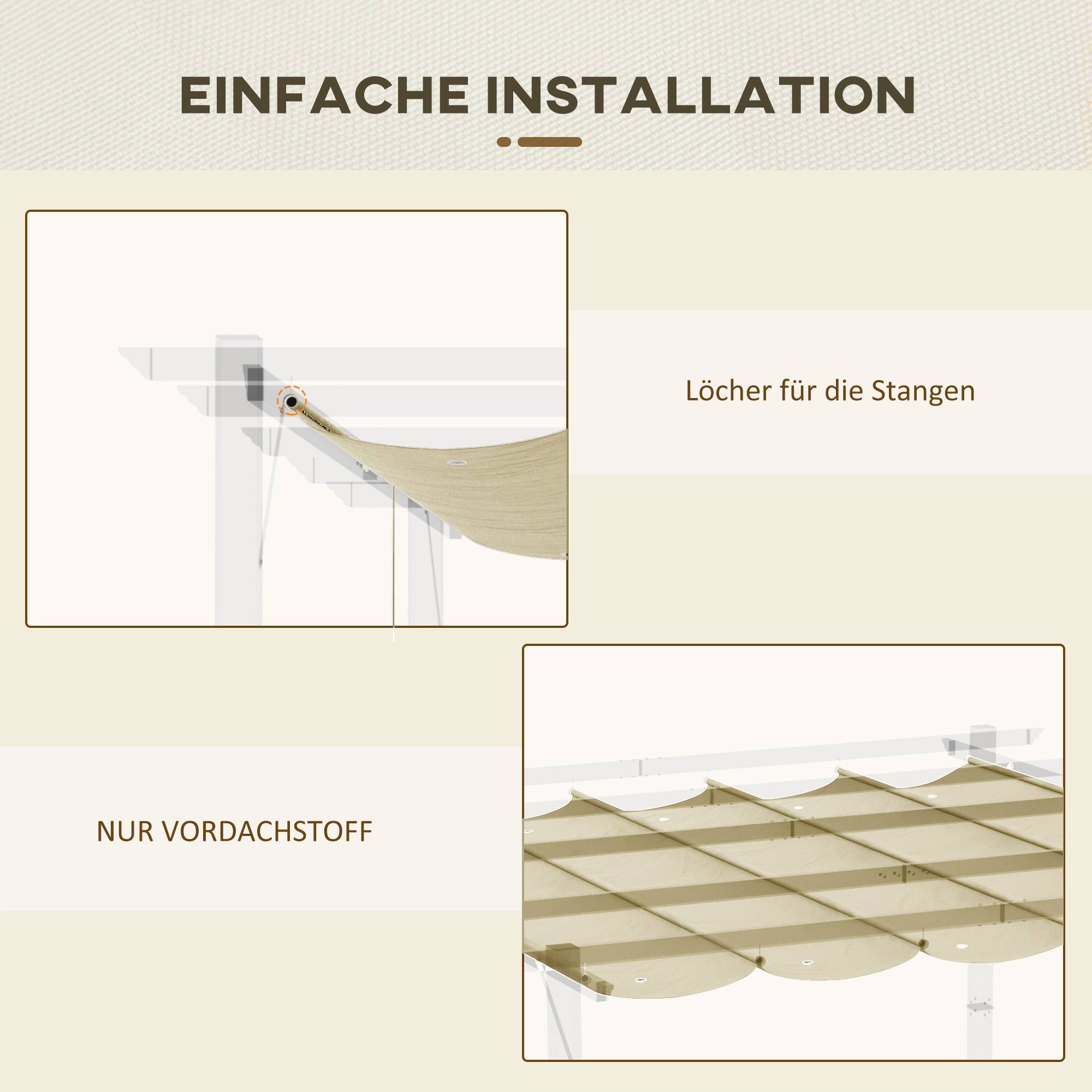 PANGIVO - Toit de rechange pour pergola polyester beige 250 x 255 x 6 cm - PANGIVO - Image 6