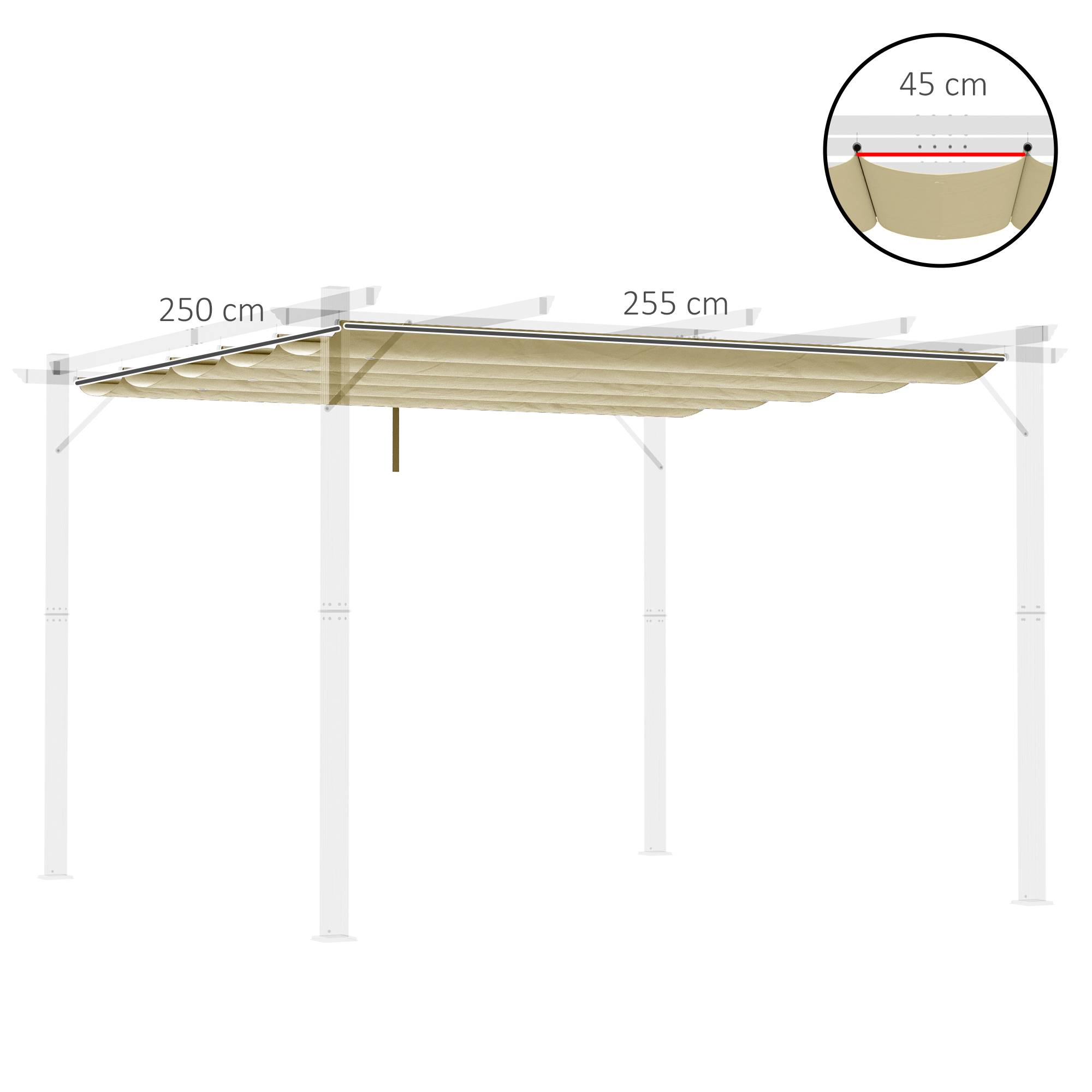 PANGIVO - Toit de rechange pour pergola polyester beige 250 x 255 x 6 cm - PANGIVO - Image 3
