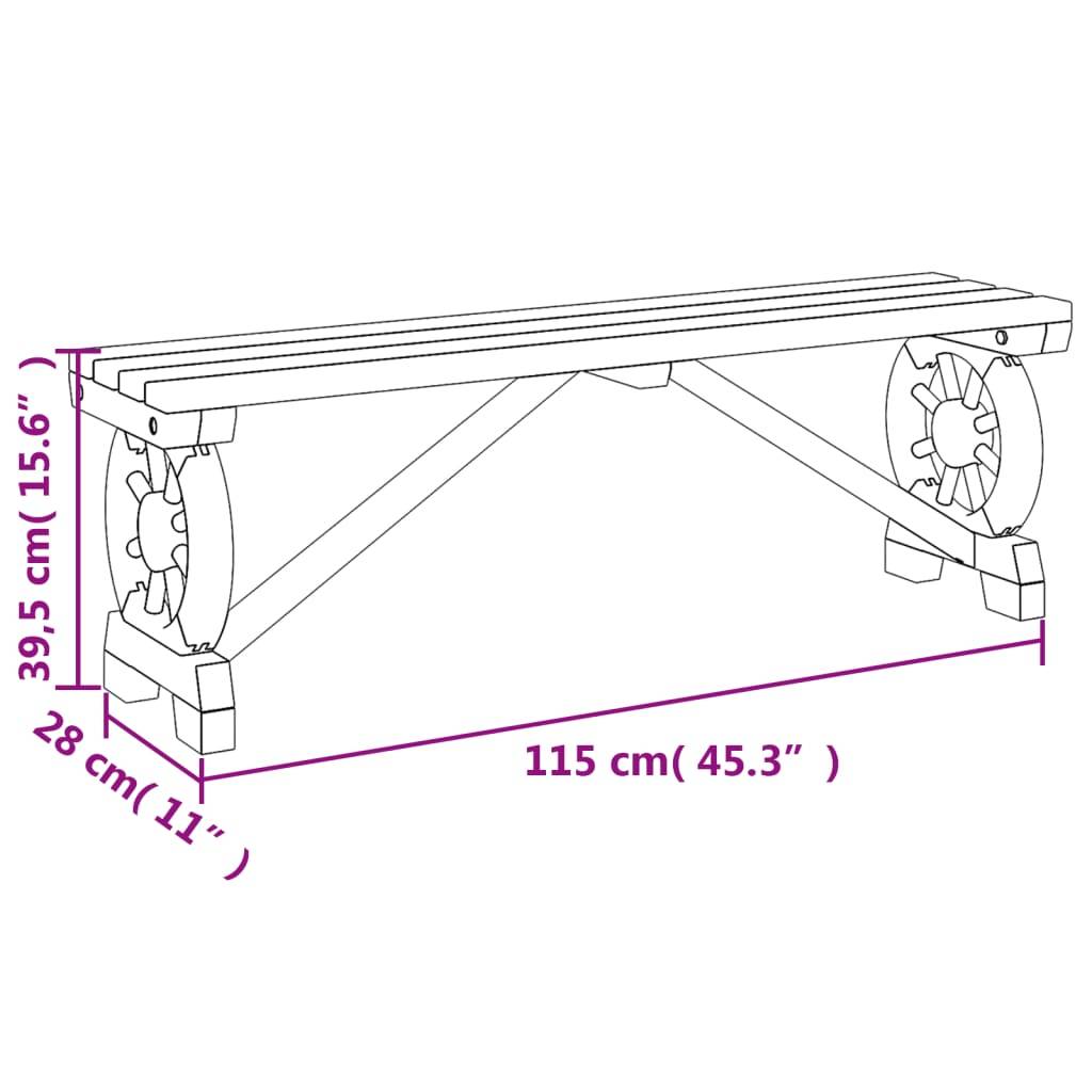 Banc de jardin | Banquette De Jardin | Banc Extérieur 115 cm bois de sapin massif Maison Chic - Image 9