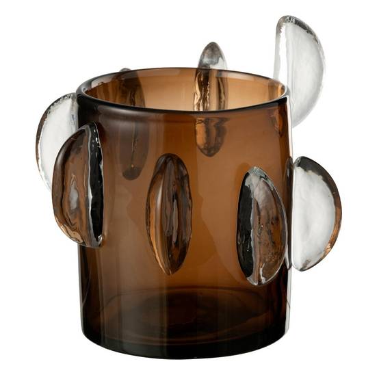 Vase Design en Verre "Steggy" 24cm Marron - Image 1