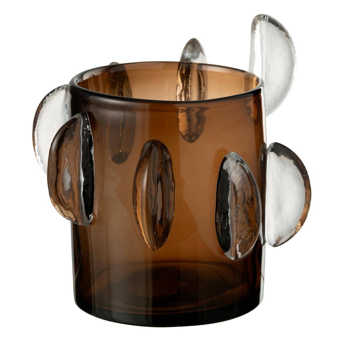 Vase Design en Verre "Steggy" 24cm Marron - Image 1
