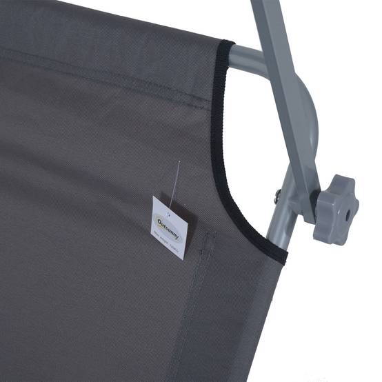 Transat confort avec protection solaire 4 positions charge 120kg 6 coloris gris - Image 9