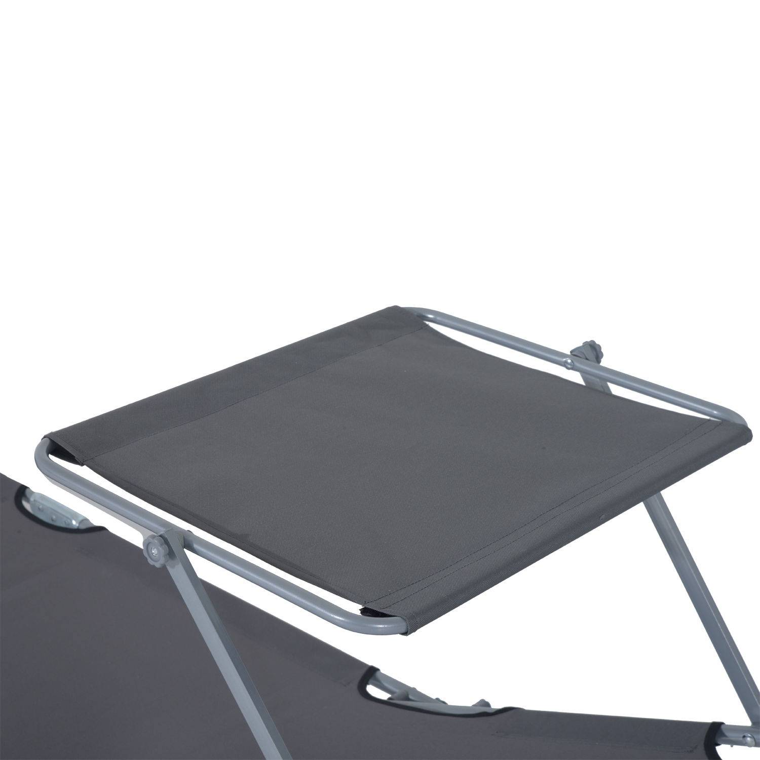 Transat confort avec protection solaire 4 positions charge 120kg 6 coloris gris - Image 8