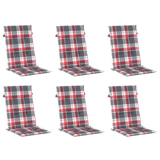 PANGIVO - Coussins de chaise de jardin polyester carreaux rouges 120 x 50 x 3 cm - PANGIVO - Image 3