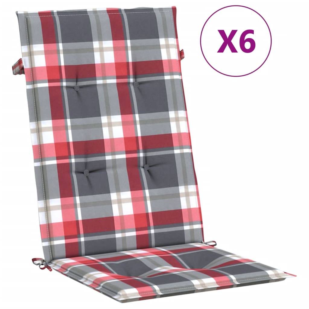 PANGIVO - Coussins de chaise de jardin polyester carreaux rouges 120 x 50 x 3 cm - PANGIVO - Image 2