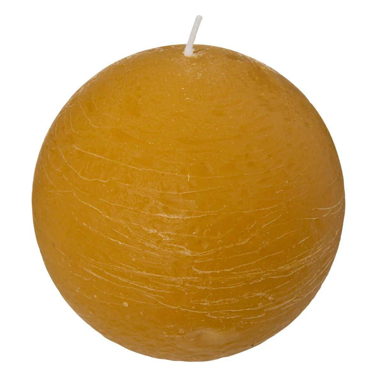 Bougie Boule "Rustic" 10cm Jaune