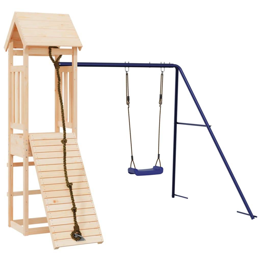 Helloshop26 - Aire de jeux d'extérieur balançoires portiques robuste jeux jardin 238 x 196 x 207 cm bois de pin massif - Imagen 1