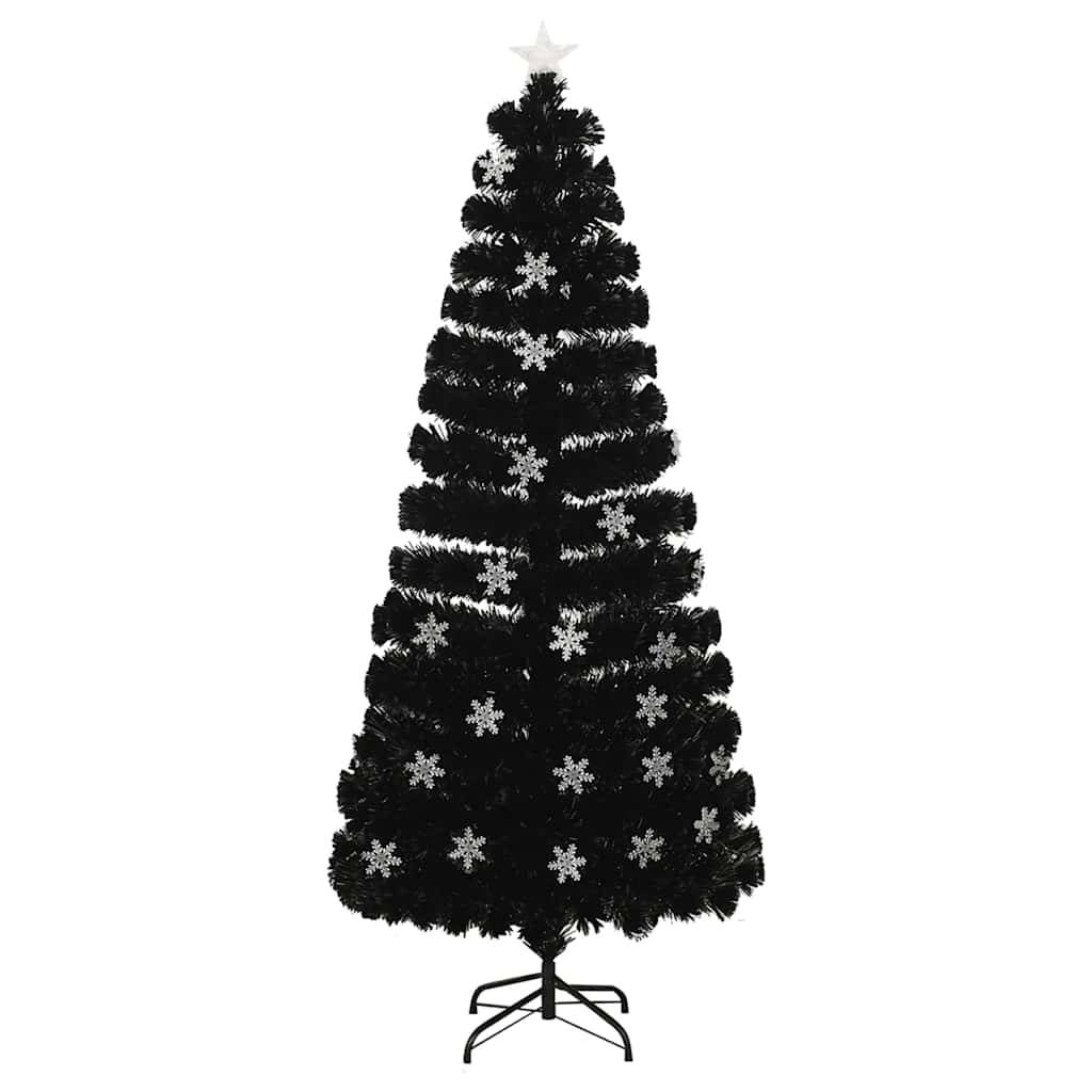 Vidaxl - Sapin de Noël et flocons de neige LED Noir 180 cm Fibre optique vidaXL 328463 - Image 2