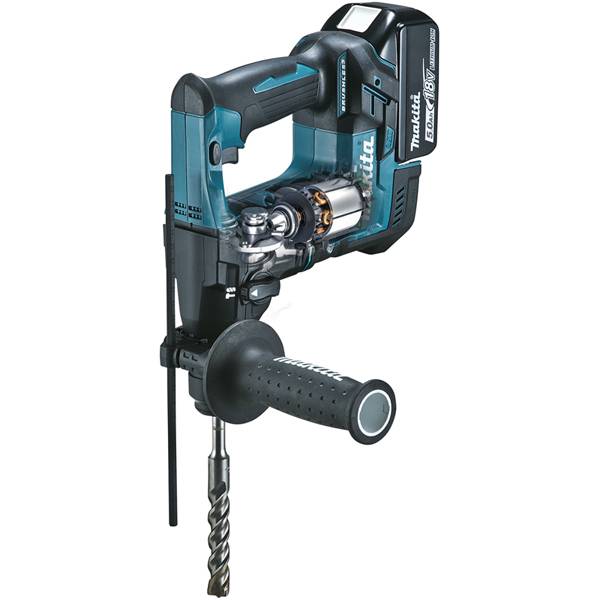 Perforateur SDS+ 18V LXT 17mm MAKITA - avec 2 batteries 18V 5.0Ah - chargeur rapide - MakPac - DHR171RTJ - Image 3