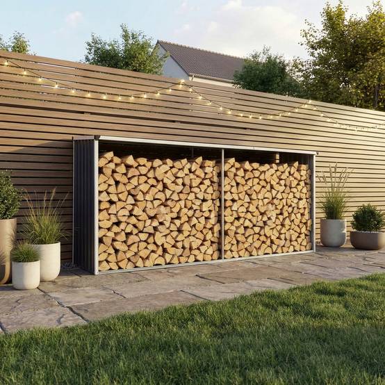 Casa.Pro - Abri-bûches couvert Kalmar 352 x 80 x 152 cm anthracite casa.pro - Imagen 3