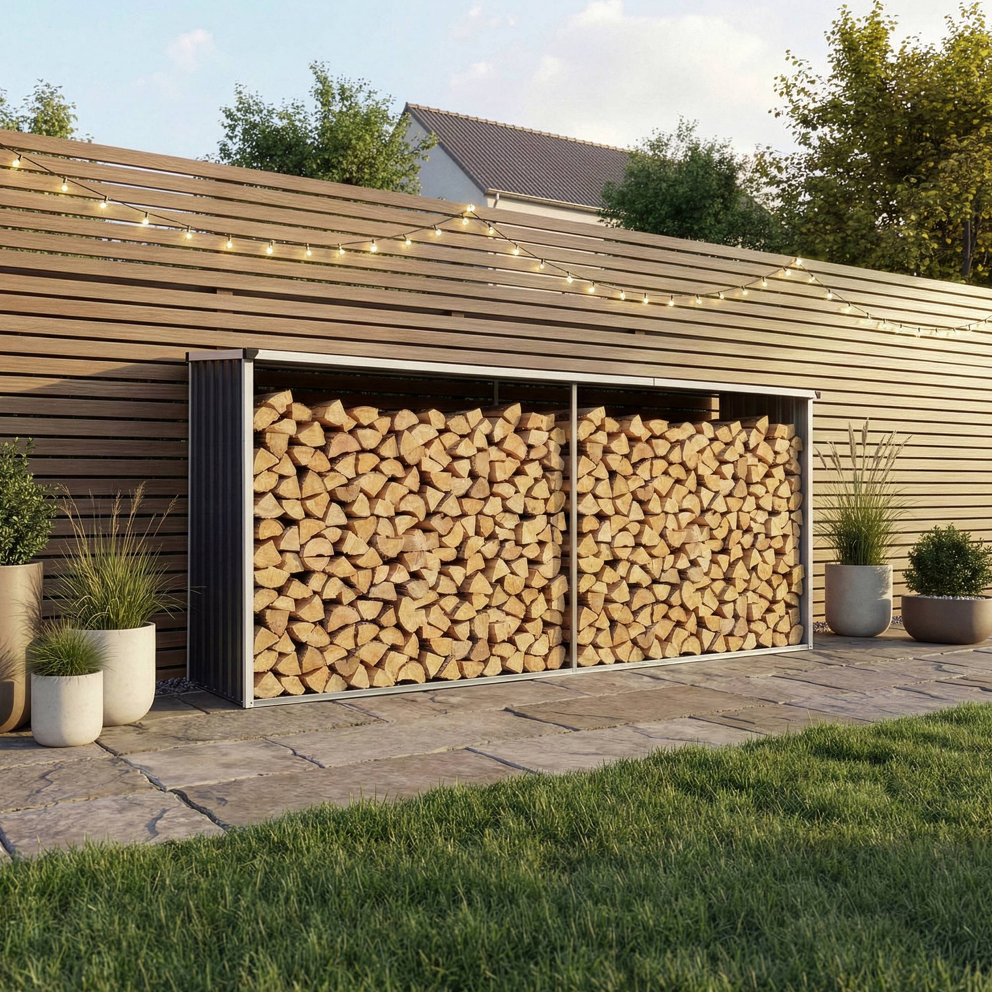 Casa.Pro - Abri-bûches couvert Kalmar 352 x 80 x 152 cm anthracite casa.pro - Imagen 3