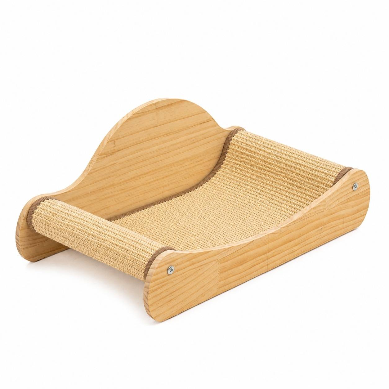 Fauteuil à Dormir et Grattoir pour Chat en Bois Massif et Sisal Naturel - Image 1