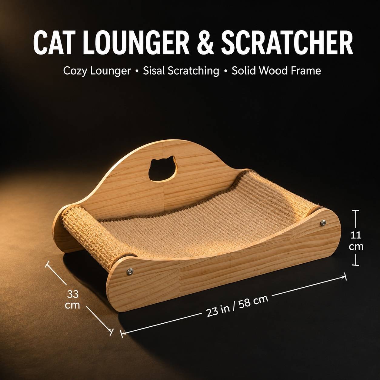 Fauteuil à Dormir et Grattoir pour Chat en Bois Massif et Sisal Naturel - Image 5