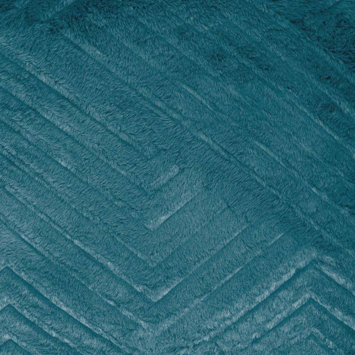 Atmosphera - Coussin "Nils" effet fourrure bleu canard 45x45cm - Atmosphera Créateur d'intérieur - Imagen 6