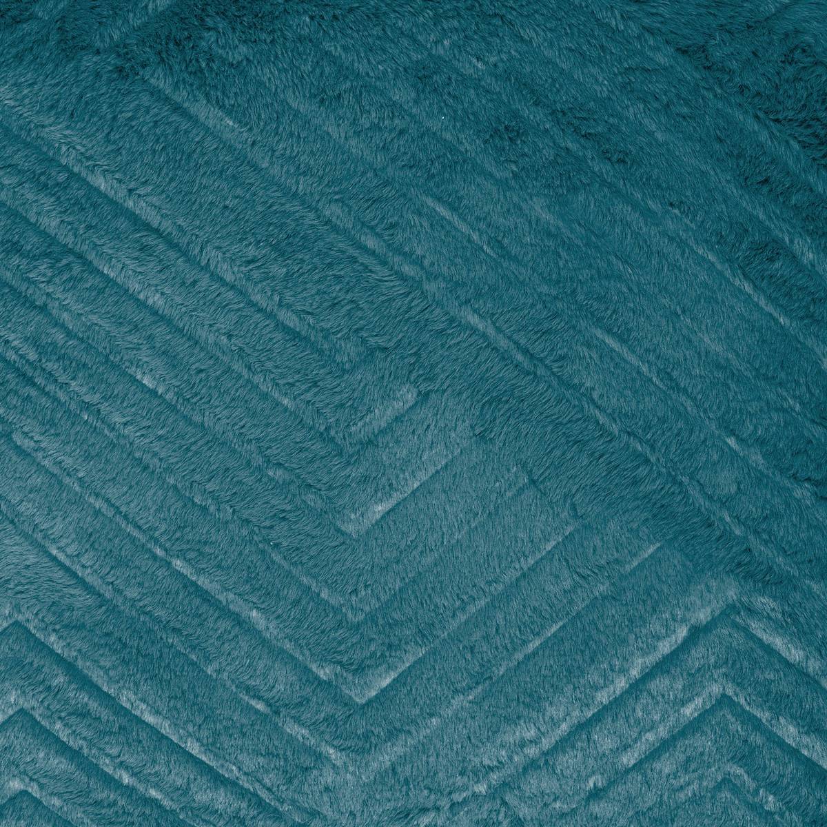 Atmosphera - Coussin "Nils" effet fourrure bleu canard 45x45cm - Atmosphera Créateur d'intérieur - Imagen 4