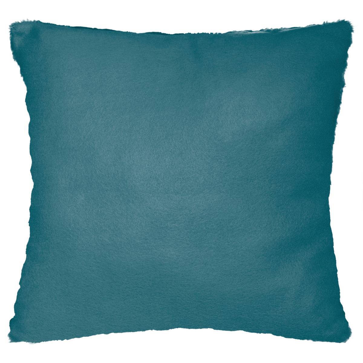Atmosphera - Coussin "Nils" effet fourrure bleu canard 45x45cm - Atmosphera Créateur d'intérieur - Imagen 2