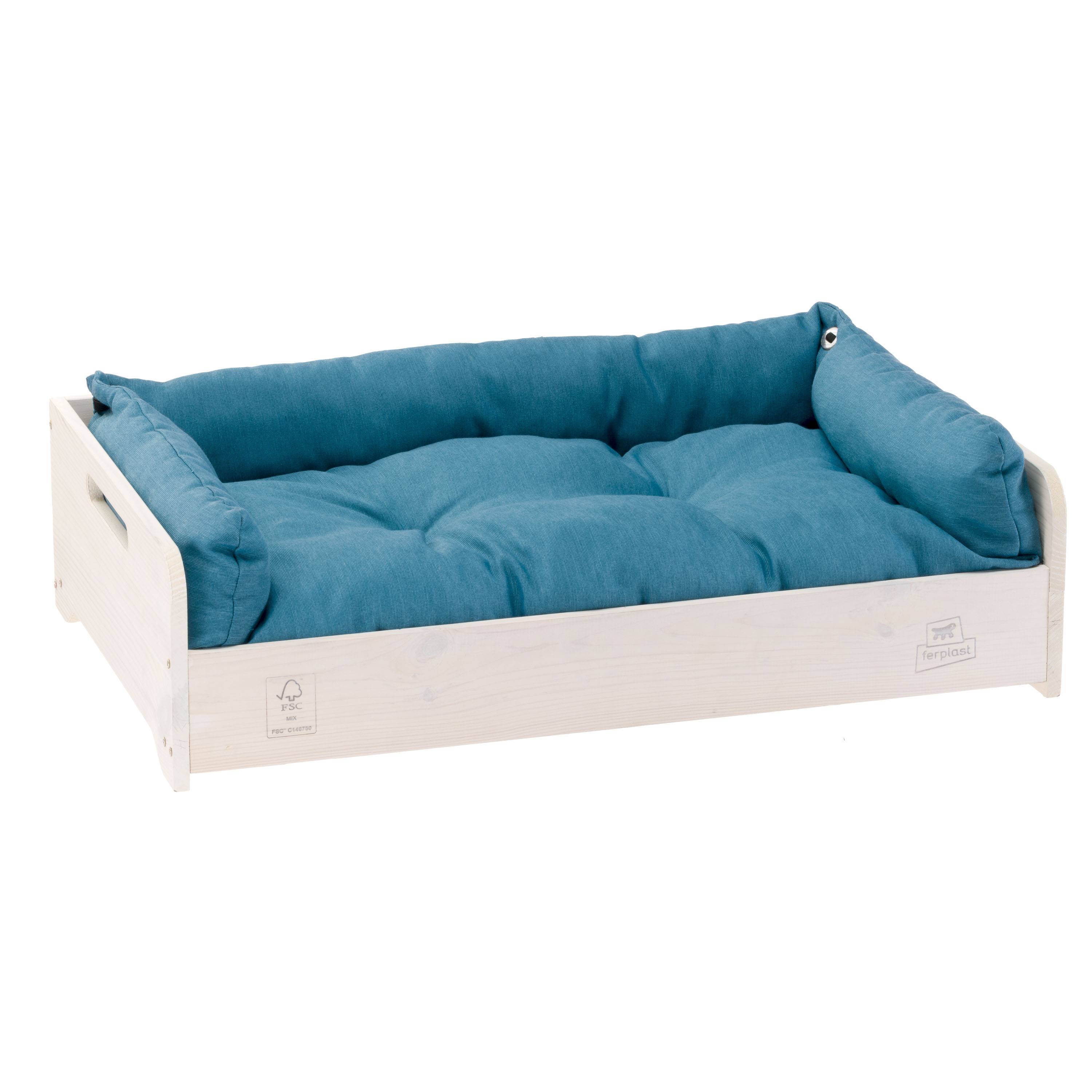 Ferplast - Ferplast Lit pour Chien et Chat avec Coussin HALL, Lit Petit Chien et Chat, en Bois FSC, Canapé Lit Animaux, Panier Chien, Panier Chat, Respirant - Imagen 1