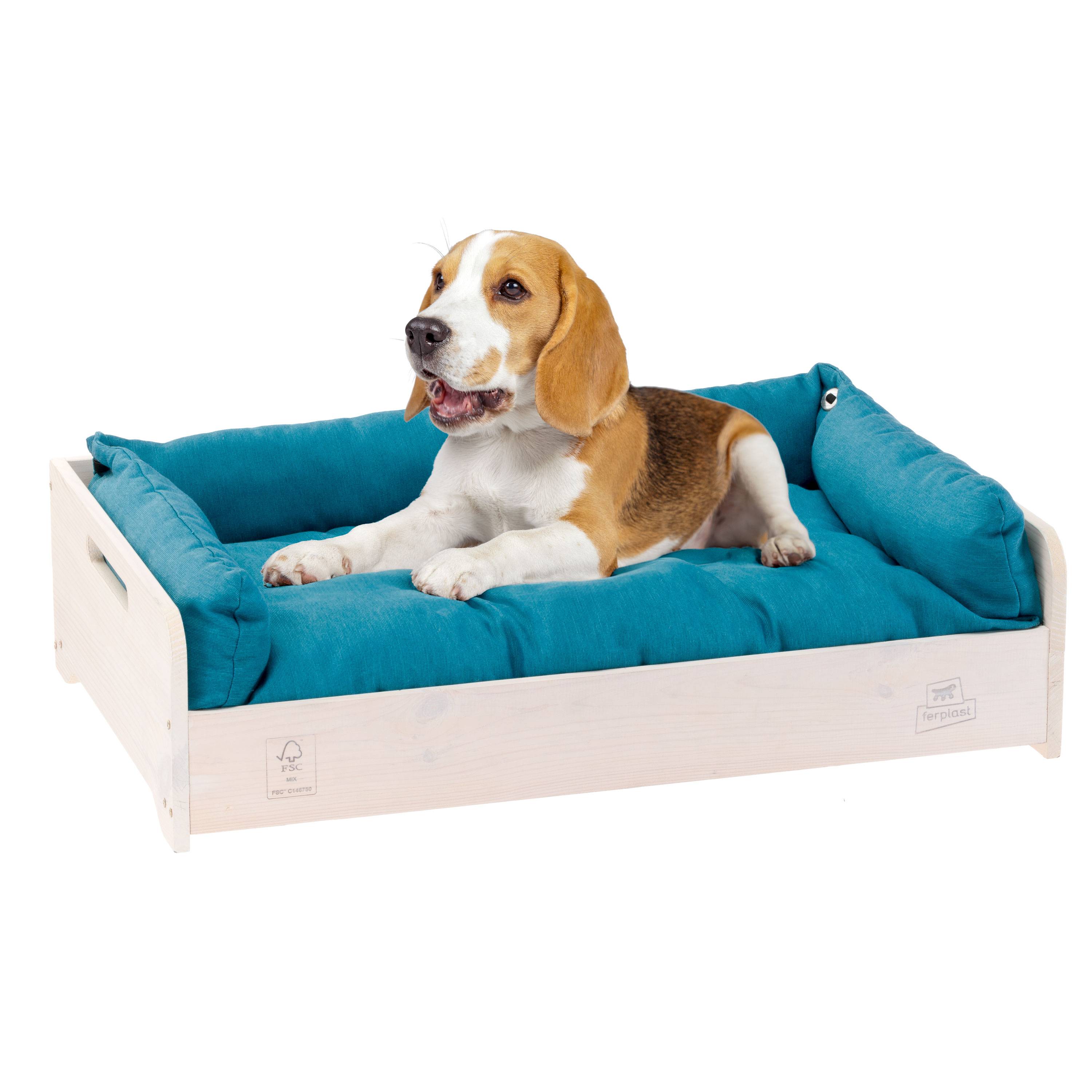 Ferplast - Ferplast Lit pour Chien et Chat avec Coussin HALL, Lit Petit Chien et Chat, en Bois FSC, Canapé Lit Animaux, Panier Chien, Panier Chat, Respirant - Imagen 5