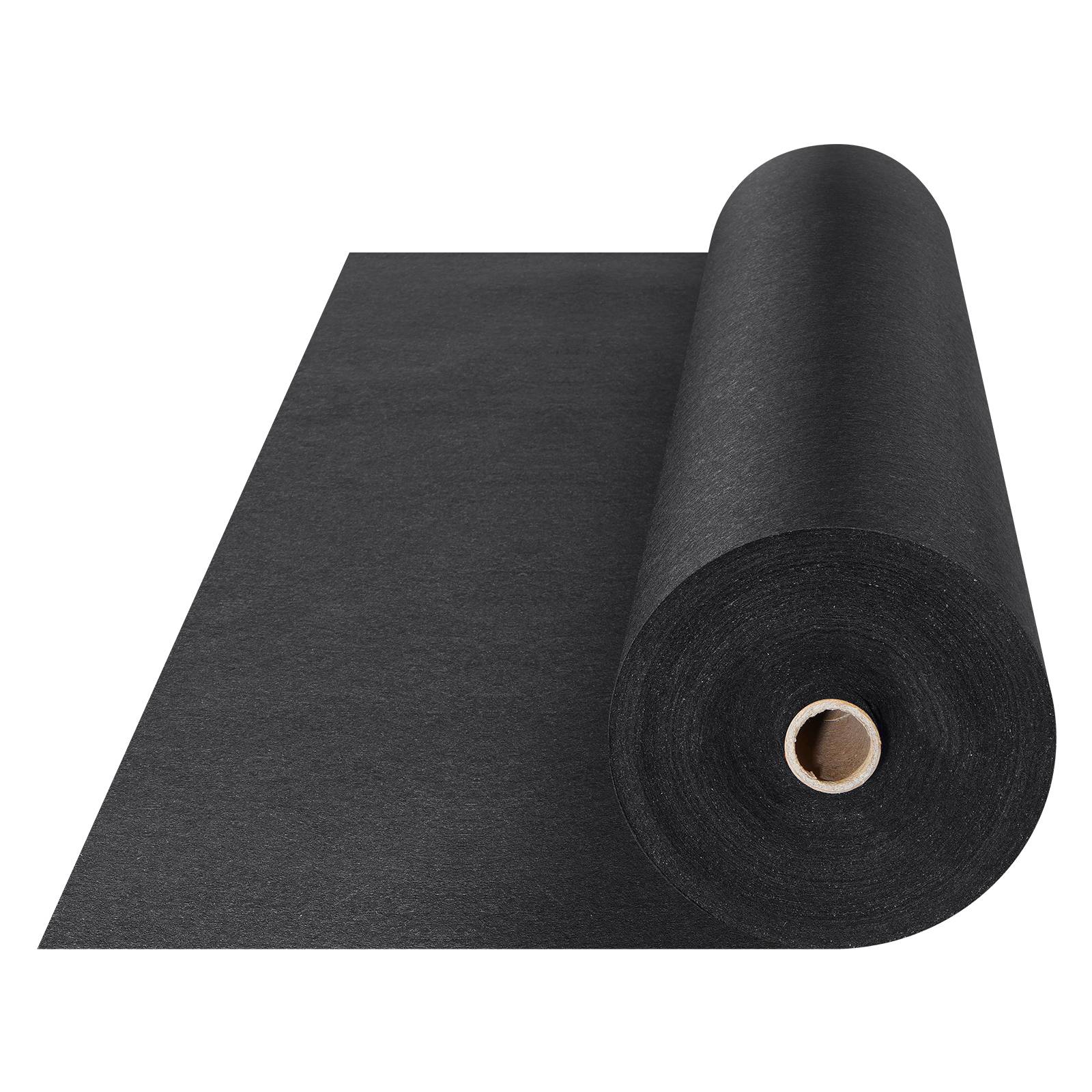 VEVOR Géotextile non tissé 1x50m 150g/m², perméable/résistant, pour drainage/aménagement/couvre-sol, noir. - Image 1