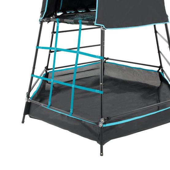 Tp Toys - Aire de jeux métal EXPLORER TOUR noir - tapis explorer - balançoire - basket - toboggan - piscine à balles h246 cm - Imagen 3
