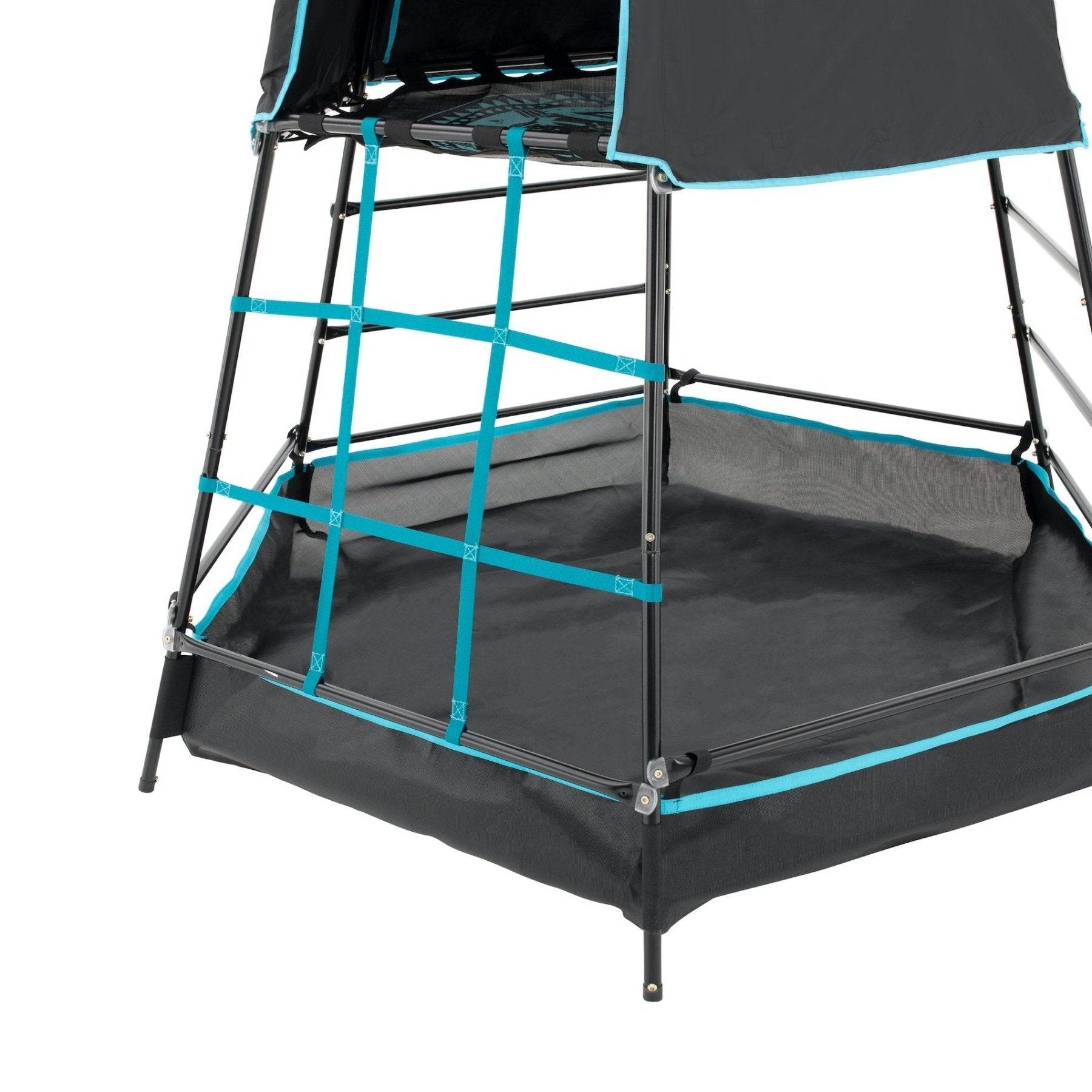 Tp Toys - Aire de jeux métal  EXPLORER TOUR noir - tapis explorer - balançoire - basket - toboggan - piscine à balles h246 cm - Imagen 3