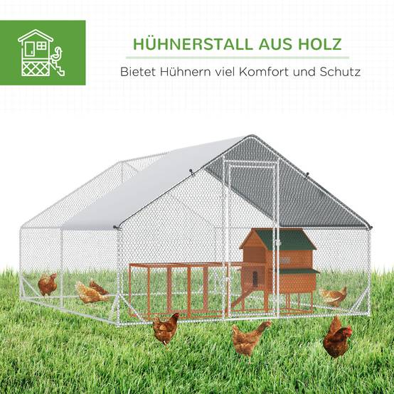 Enclos Poulailler XXL Acier Galvanisé 12m² Volière Extérieure Toit Bâche 3x4m - ComfortXL Pet Living - Image 5