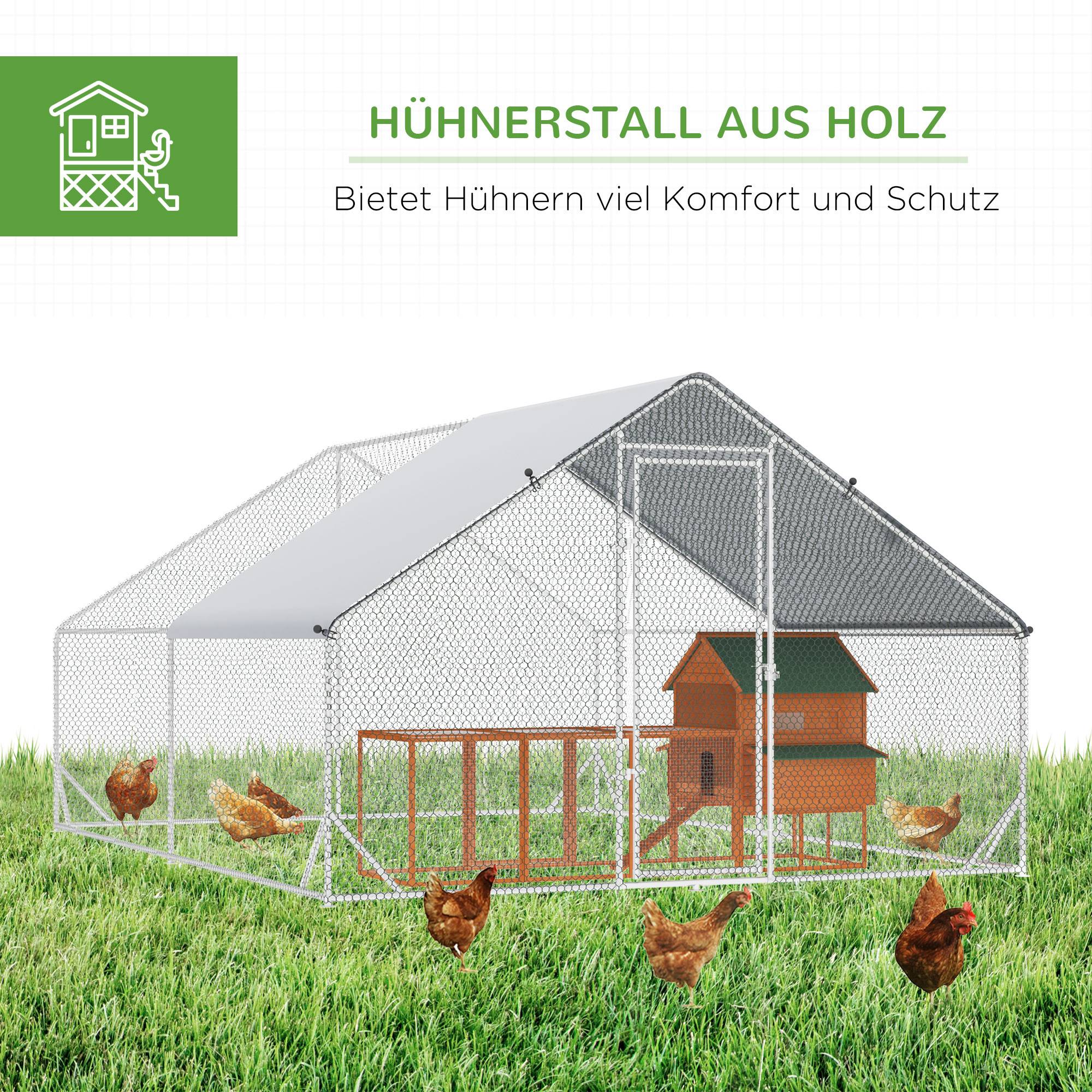 Enclos Poulailler XXL Acier Galvanisé 12m² Volière Extérieure Toit Bâche 3x4m - ComfortXL Pet Living - Image 5