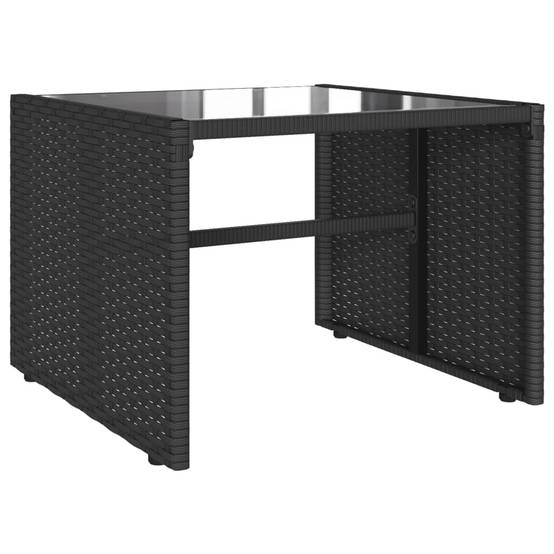 Salon de jardin 4 places en résine tressée avec coussins et tables Noir – ComfortXL Outdoor Living - Image 6