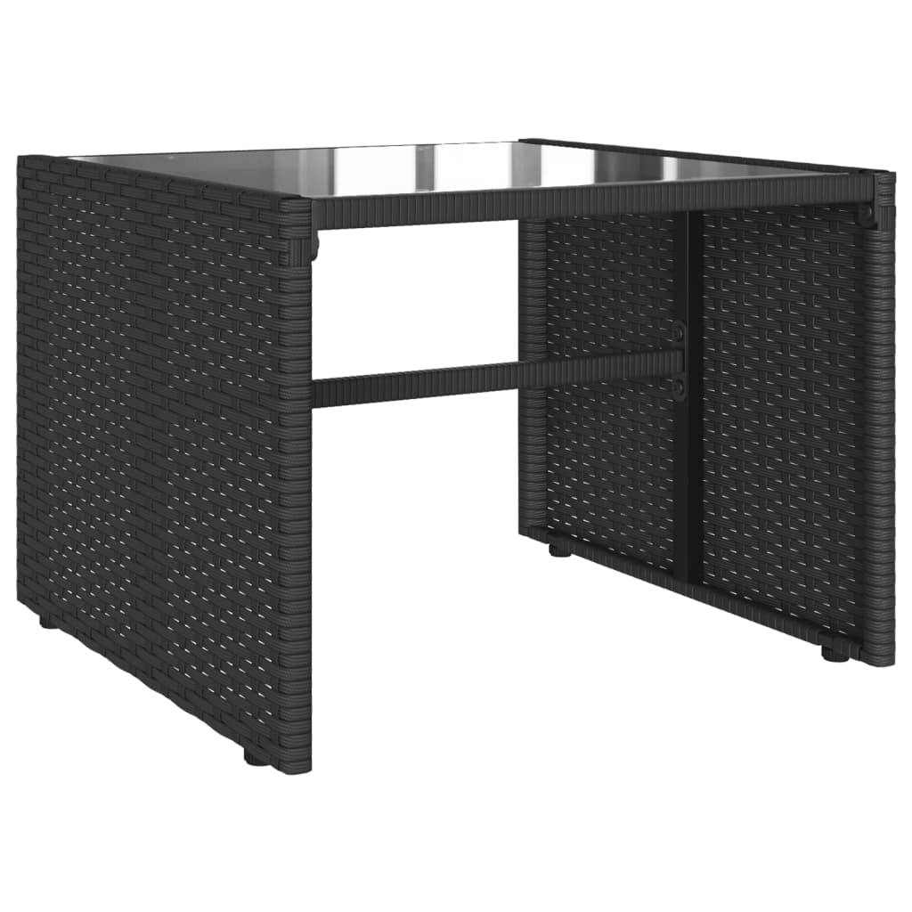 Salon de jardin 4 places en résine tressée avec coussins et tables Noir – ComfortXL Outdoor Living - Image 6