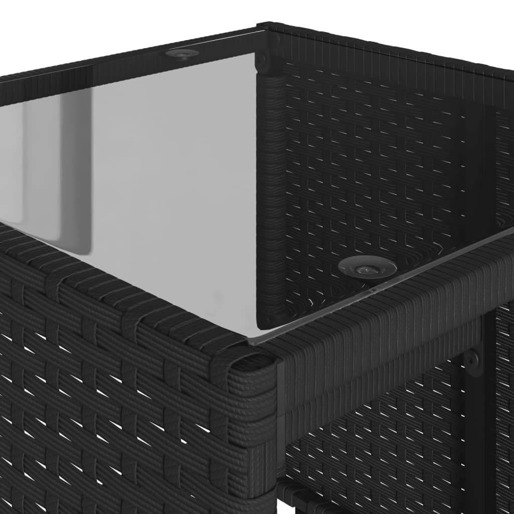 Salon de jardin 4 places en résine tressée avec coussins et tables Noir – ComfortXL Outdoor Living - Image 9