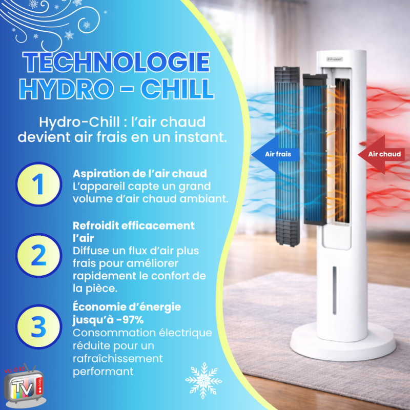 Rafraichisseur d'Air Colonne | Ventilateur Portable | Climatiseur mobile pour Intérieur | Oscillant 170° | Réservoir Grande Autonomie - VENTEO - Image 6