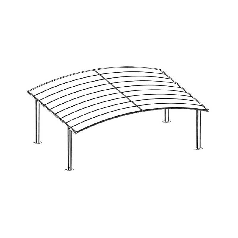 X-Metal - Carport double 30m² aluminium polycarbonate gris anthracite avec gouttières intégrées Eagle X-Metal - Image 4