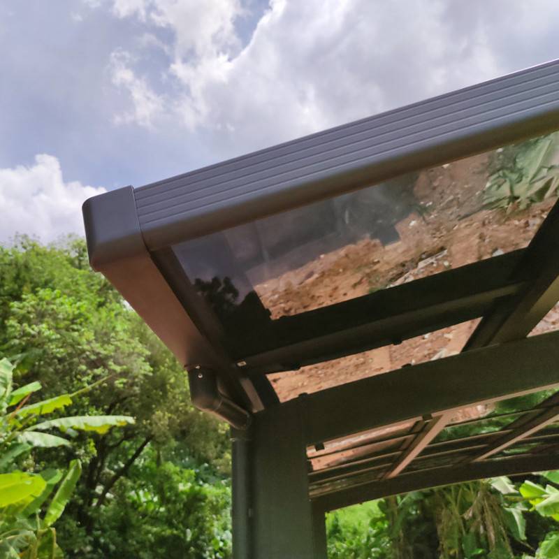 X-Metal - Carport double 30m² aluminium polycarbonate gris anthracite avec gouttières intégrées Eagle X-Metal - Image 5