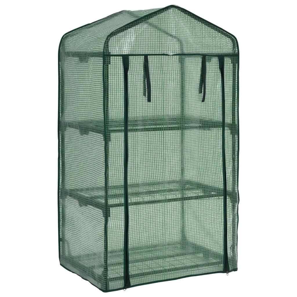 Mini-serre 0.34m² - Serre de jardin - Serre de culture à 3 niveaux 69x49x125 cm MP563 MAISON CHIC - Image 3