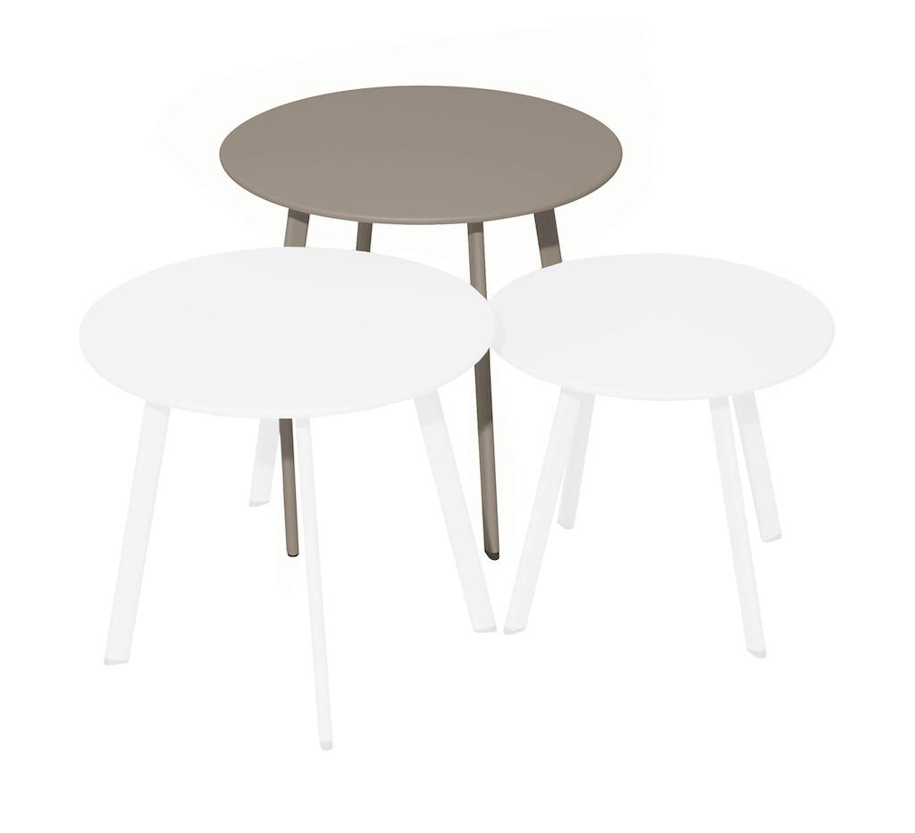 Proloisirs - Table basse - MASSAÏ - Acier époxy - Ø50 cm - Crème PROLOISIRS