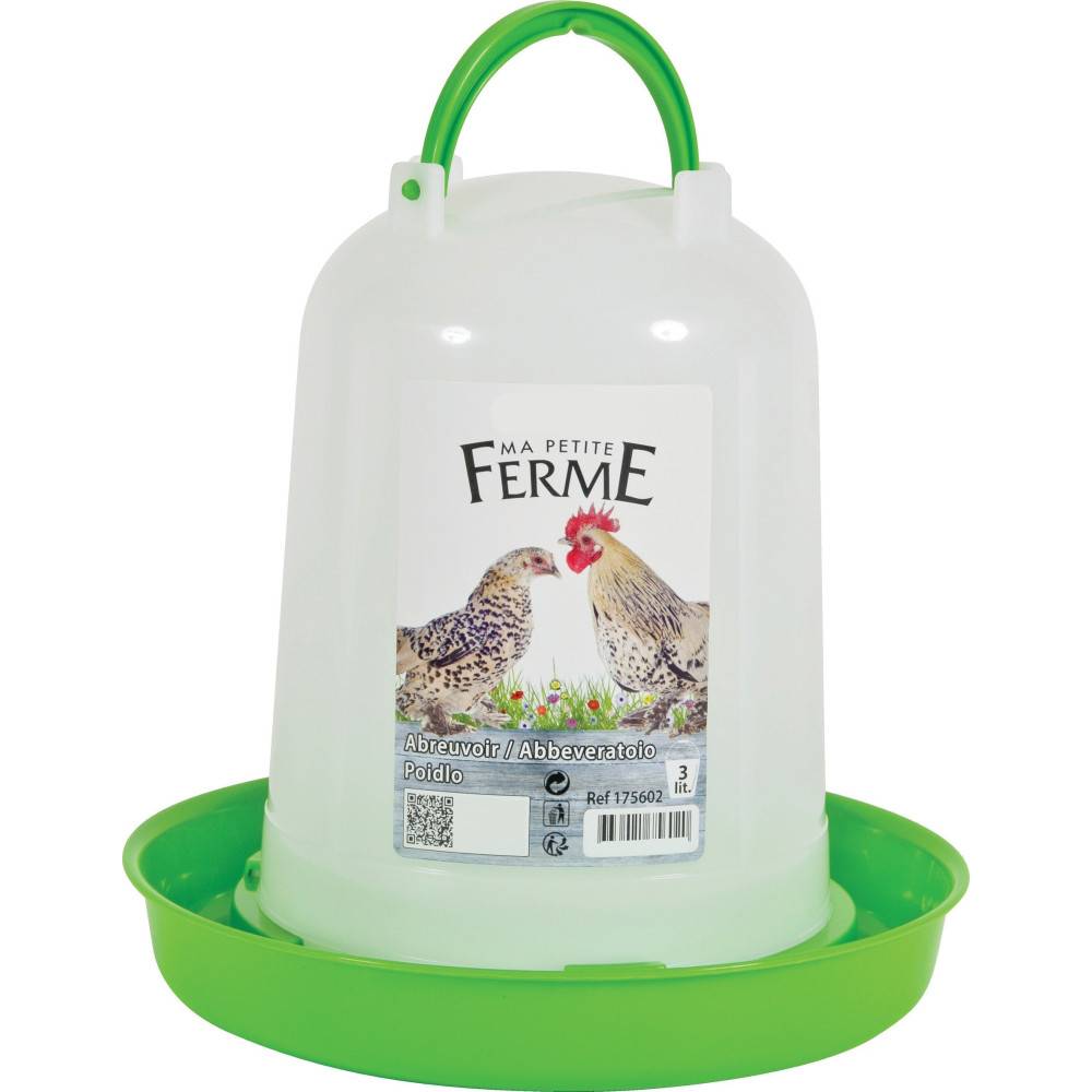 animallparadise - Abreuvoir en plastique, capacité 3 litres, basse cour - Imagen 1