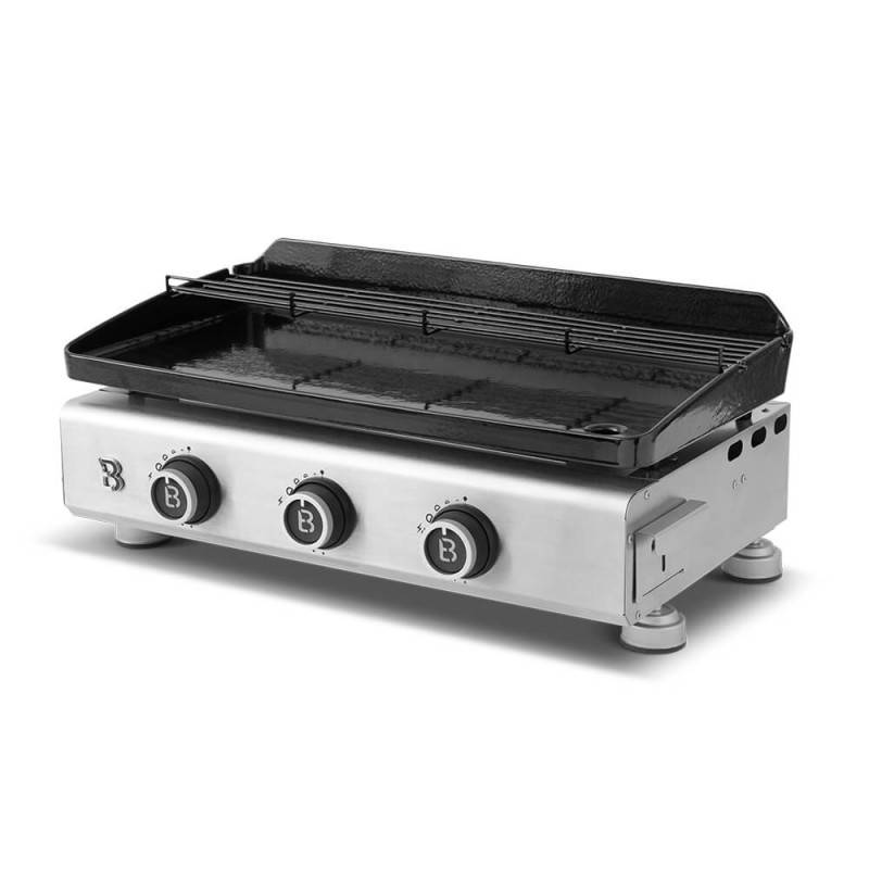 Brasero - Plancha gaz Silvia IIG Evo 3 feux – BRASERO BY FAVEX - 7,95 kW – plaque fonte émaillée 5 mm – 67 x 34 cm – 8 à 10 convives