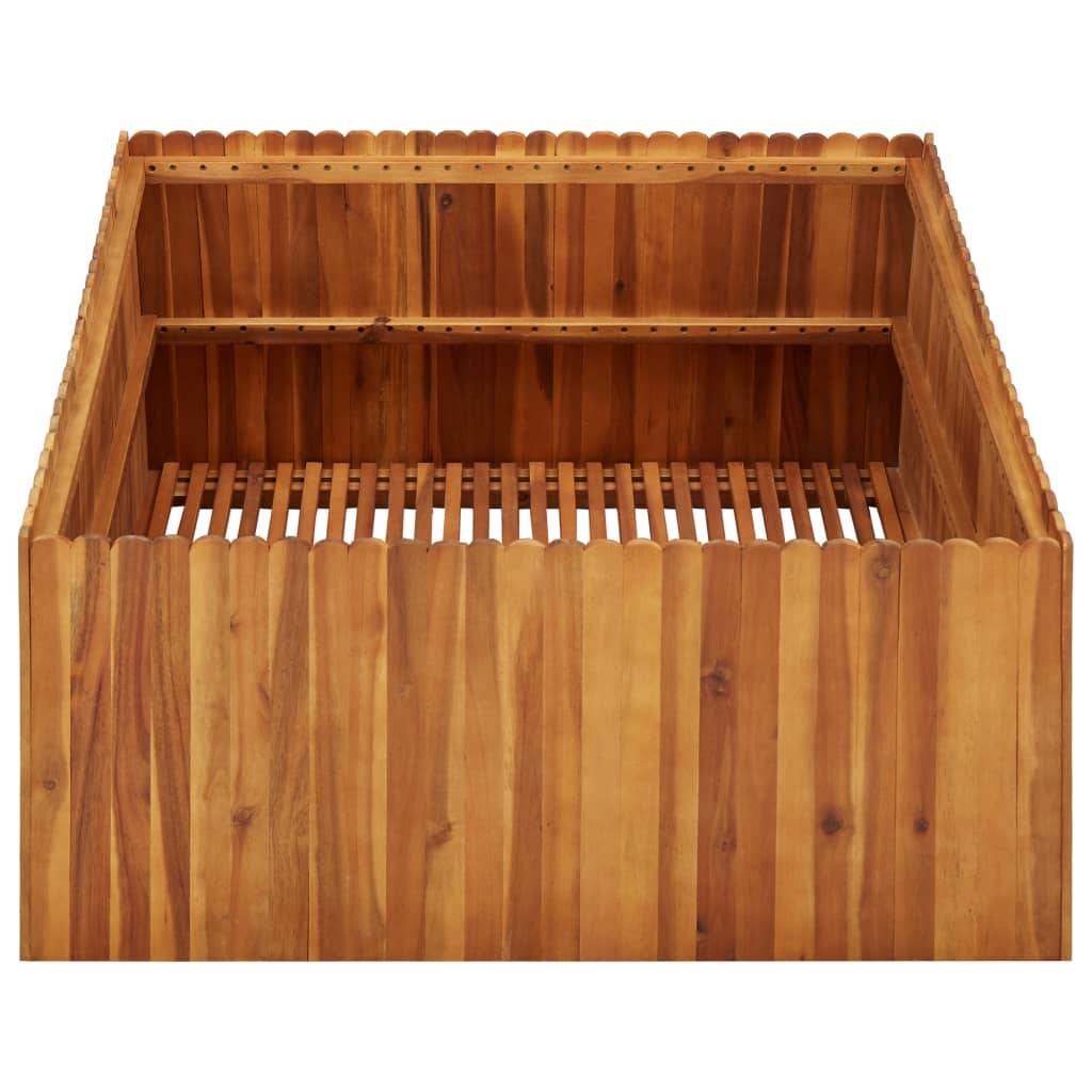 Helloshop26 - Jardinière lit surélevé plantes fleurs jardin 100 x 100 x 50 cm bois massif d'acacia - Imagen 3