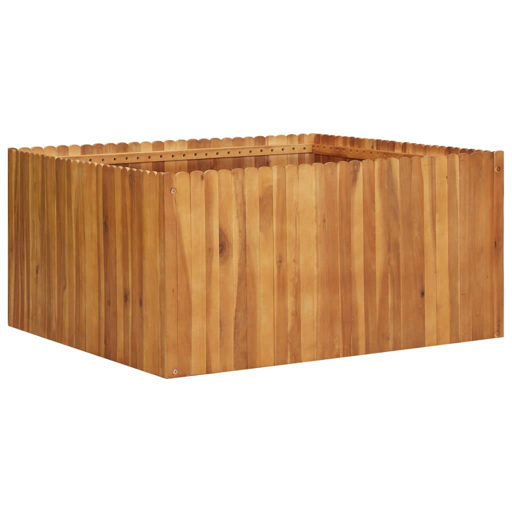 Helloshop26 - Jardinière lit surélevé plantes fleurs jardin 100 x 100 x 50 cm bois massif d'acacia - Imagen 1